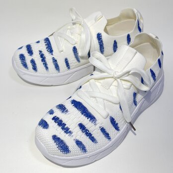 厚底 軽量 ホワイトスニーカー｜雨柄 ラメ｜通気性◎｜スタイルアップ｜22.5〜28.0cm