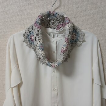 【感謝価格】✳光をまとったやさしい彩りのハーフスヌード静かに交わる色✳