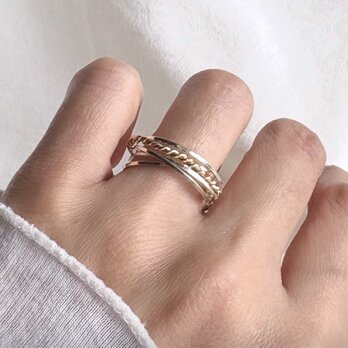 Chianti　14kgf×silver925  5連　リング　指輪