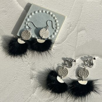 「エレガンスとクールの共鳴」ミンクファー×本革ピアス