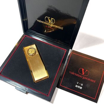 Valentino Garavani Gold Tone Lighter with Convertible Case V-8
