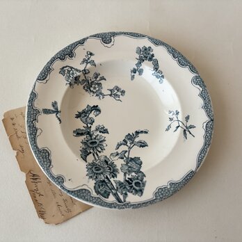 フランスアンティーク　Longwy（ロンウィ）/ SOLEIL（ソレイユ）スーププレート