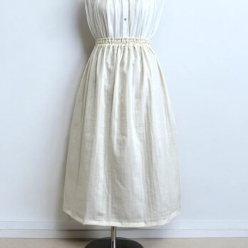 オーガニックWガーゼ◇生成り◇ギャザースカート◇釜もみ仕立てでふっくら