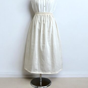 オーガニックWガーゼ◇生成り◇ギャザースカート◇釜もみ仕立てでふっくら