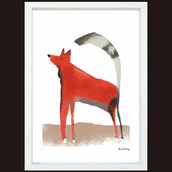 レッドドッグ　犬　送料無料 　イイネたのしいポスター　イラスト　ポスター　アートポスター　アート/sei検索新着順　4068