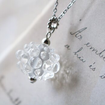 とんぼ玉BUBBLE（ガラス玉）ネックレス／クリア