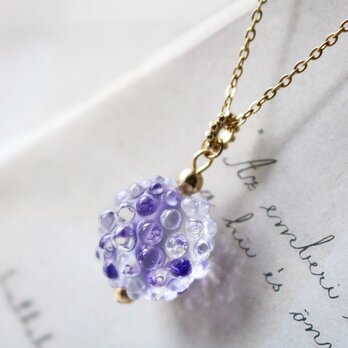 とんぼ玉BUBBLE（ガラス玉）ネックレス／パープル