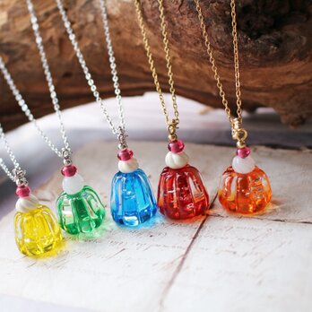 ミニチュアゼリーのガラスネックレス