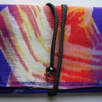 ８６６９　銘仙の着物で作った和風財布・ポーチ