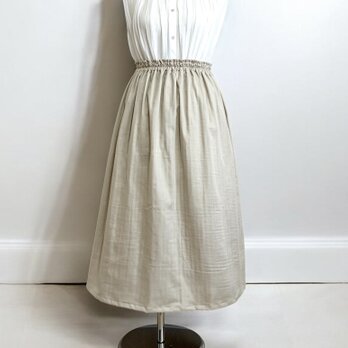 オーガニックWガーゼ◇サンドベージュ◇ギャザースカート◇釜もみ仕立てでふっくら
