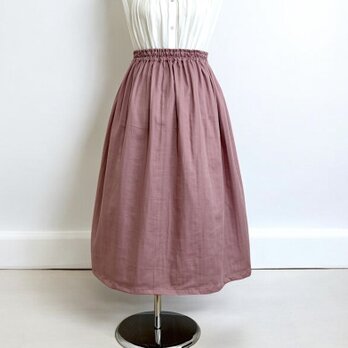 オーガニックWガーゼ◇オールドローズ◇ギャザースカート◇釜もみ仕立てでふっくら