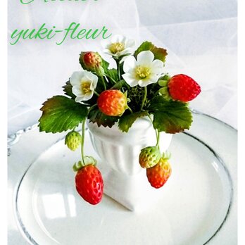 ★粘土の花[摘んでみたくなる苺]★