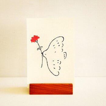 カード立てとポストカードのセット　・母の日ギフト・カーネーション・ポストカード立て