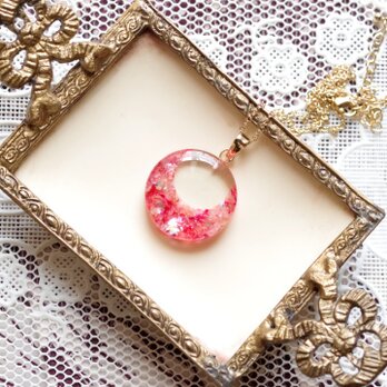 レジンアート　ラウンドペンダント〈花言葉〉