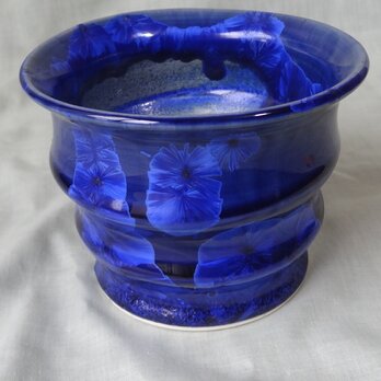 青結晶釉の草木用小鉢