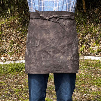 柿渋染めの帆布前掛けK26012