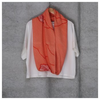 絞りのスヌード　着物リメイク