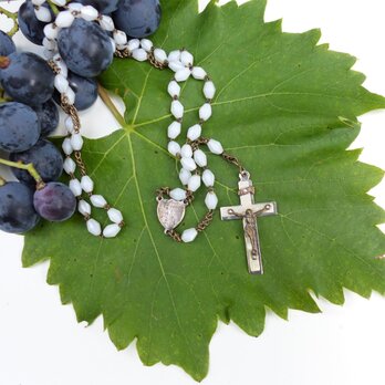 白のロザリオ 白色ガラス マザーオブパール ドイツ