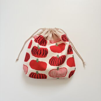 大きな巾着　赤いかぼちゃ