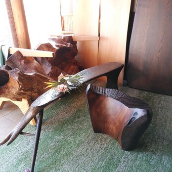 丸太椅子▪木塊　けやきスツール　椅子＊花台