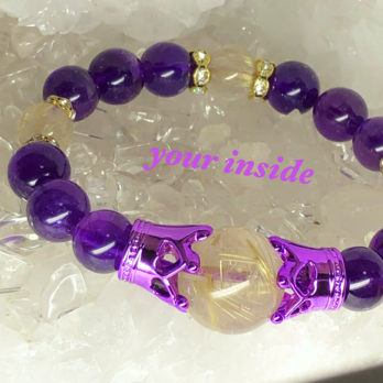 ルチルクォーツ アメジスト 天然石ブレスレット