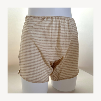 リラックス温ボックスショーツ｜ベージュのストライプ