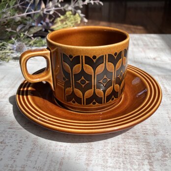 【C】こっくりクラシカルなカップ&ソーサー＊ホーンジー／Hornsea／HEIR LOOM　エアルーム／オータムブラウン