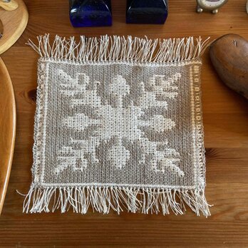 二重織りのマット　ハワイアンキルト柄ジンジャー