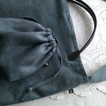 HerringboneLinen×cotton Tote＆Pouch