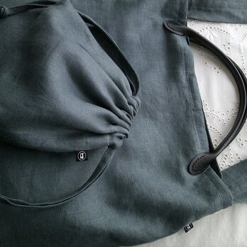 HerringboneLinen×cotton Tote＆Pouch