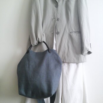 HerringboneLinen×cotton Tote＆Pouch