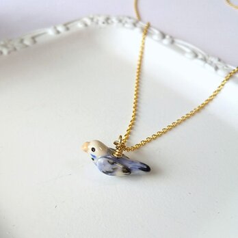 セキセイインコ・バイオレット系のネックレス