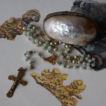 マザーオブパール　ロザリオケースとロザリオ　フランスアンティーク　アンティークのある暮らし