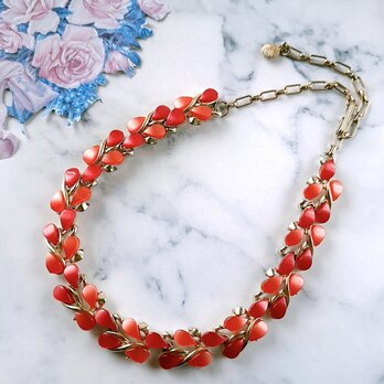 red orange thermoset ヴィンテージネックレス