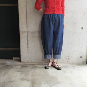 新作♥春夏デニム『軽くて、楽ちん。個性溢れる』バルーンパンツ（インディゴ）