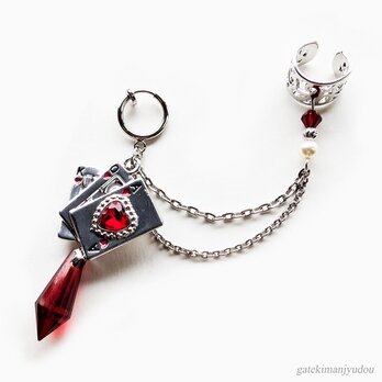 ハートのA♥フープイヤリング&イヤーカフ【ピアス等パーツ変更可】