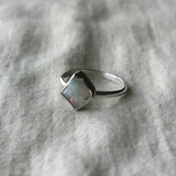 シルバーリング　オパール原石　14号相当