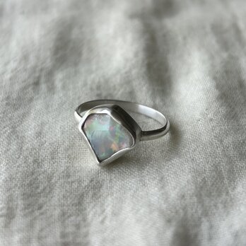 シルバーリング　オパール原石　12号相当