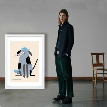 バレてるよ〜　犬　犬　送料無料 　イイネたのしいポスター　イラスト　ポスター　アートポスター　アート/sei検索新着順　2403