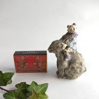 ウサギのり／黒　【燐寸箱ノ世界】