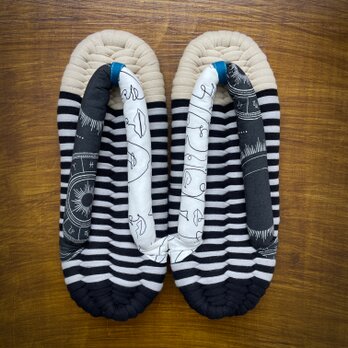 【L】ぽってり鼻緒の布ぞうり  L018