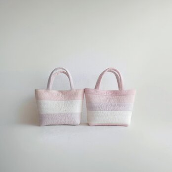 ヌビ ピンク系パッチワークトートバッグs