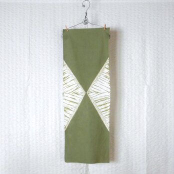 *絞り染手拭い*三角模様 抹茶色