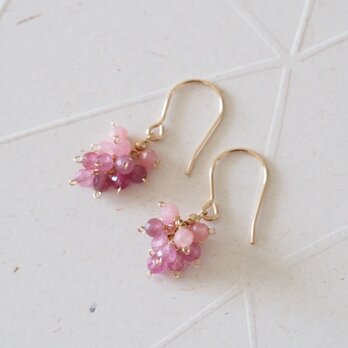 14kgf：インカローズとピンクトルマリンのピアス（イヤリング）*viola*№9210