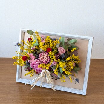 フレームアレンジ・ミモザバスケット