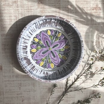 大ぶりなお花の鮮やかプレート｜Laholm｜陶器｜北欧ヴィンテージ