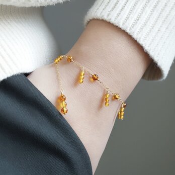 「みたらし団子」天然石 ブレスレット アンバー 琥珀 和菓子 母の日 ギフト プレゼント 14kgf 金属アレルギー対応