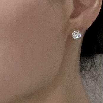 【限定】8mm ジルコニア ピアス　シルバー925 片耳ピアス　シンプルピアス