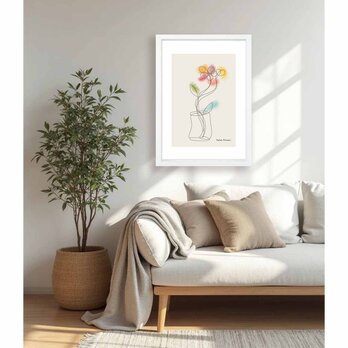 やさしい花　花　　送料無料 　イイネたのしいポスター　イラスト　ポスター　アートポスター　アート/sei検索新着順　2975