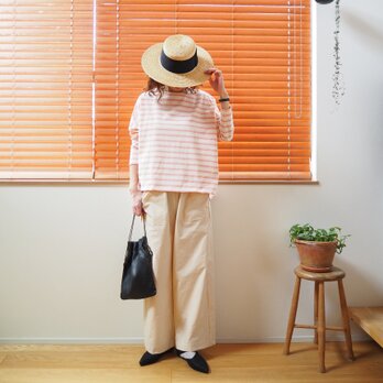 【Pre-order】Cotton border wide cut and sew PINK